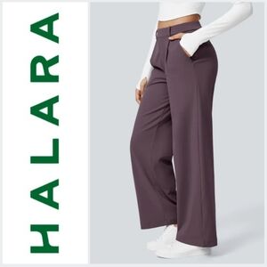 Halara High Waisted Side Pocket Straight Leg Work Pants, Dusky Evening Purple